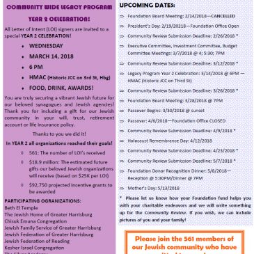 Upcoming Jewish Community Foundation Events Central Pennsylvania